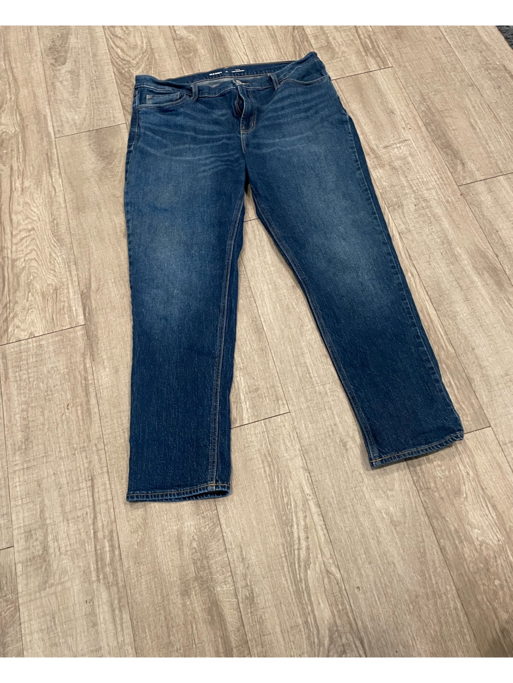 Old Navy Women’s 14 Mid Rise Wow Boyfriend dark wash stretch Denim Jeans